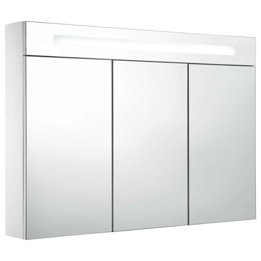 Badkamerkast met spiegel en LED 88x13x62 cm is nu te koop bij PeponiXL, paradijselijk wonen!