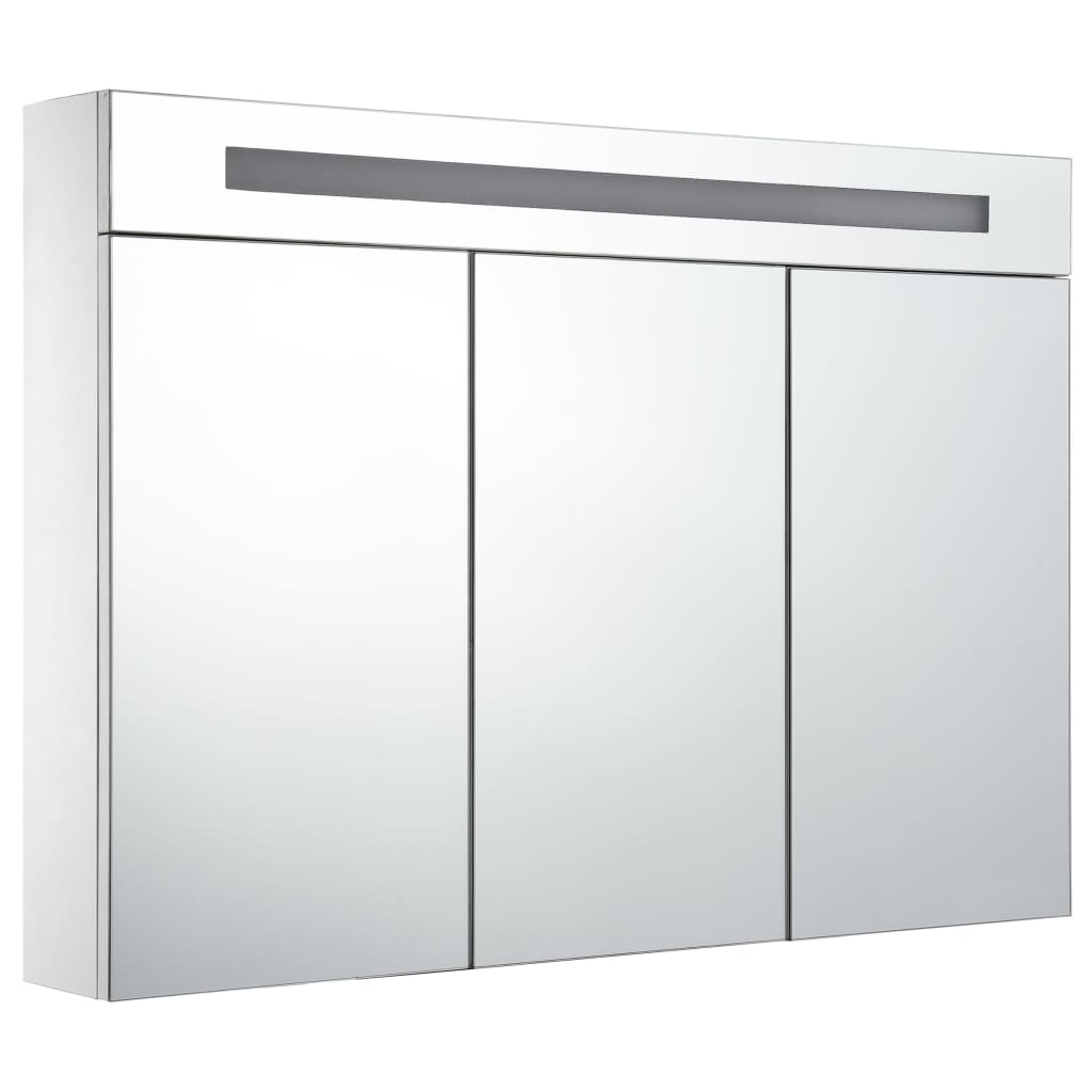 Badkamerkast met spiegel en LED 88x13x62 cm is nu te koop bij PeponiXL, paradijselijk wonen!