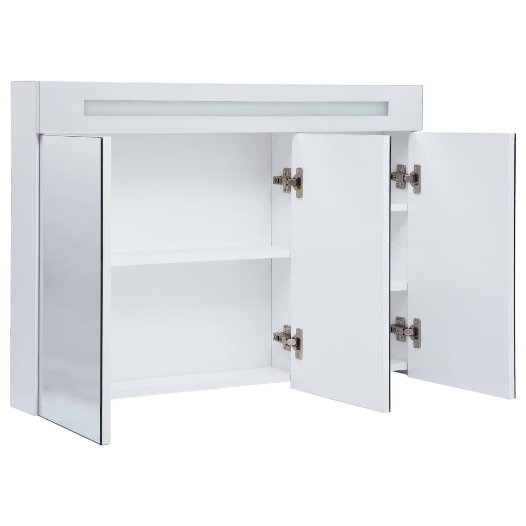 Badkamerkast met spiegel en LED 88x13x62 cm is nu te koop bij PeponiXL, paradijselijk wonen!