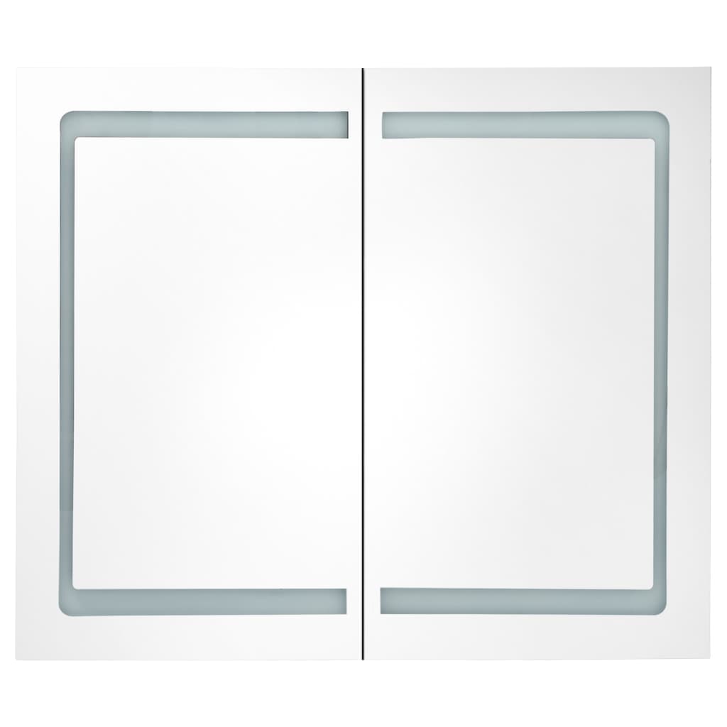 Badkamerkast met spiegel en LED 80x12,2x68 cm is nu te koop bij PeponiXL, paradijselijk wonen!