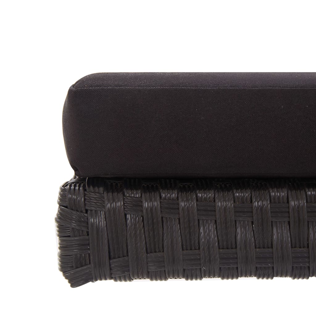 Tuinbank met kussens 176 cm poly rattan zwart is nu te koop bij PeponiXL, paradijselijk wonen!