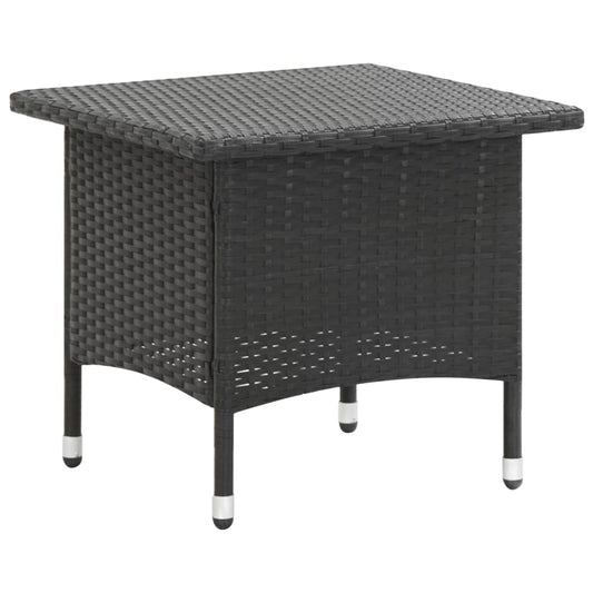 Theetafel 50x50x47 cm poly rattan zwart is nu te koop bij PeponiXL, paradijselijk wonen!