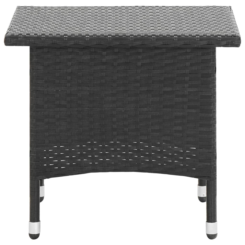 Theetafel 50x50x47 cm poly rattan zwart is nu te koop bij PeponiXL, paradijselijk wonen!