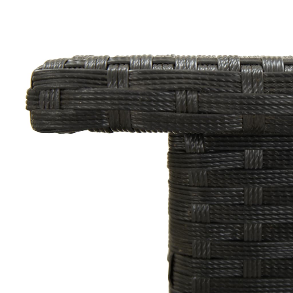 Theetafel 50x50x47 cm poly rattan zwart is nu te koop bij PeponiXL, paradijselijk wonen!