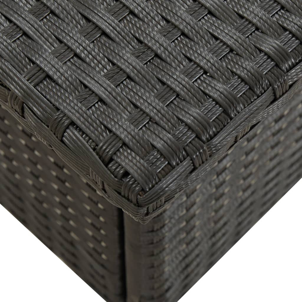 Theetafel 50x50x47 cm poly rattan zwart is nu te koop bij PeponiXL, paradijselijk wonen!