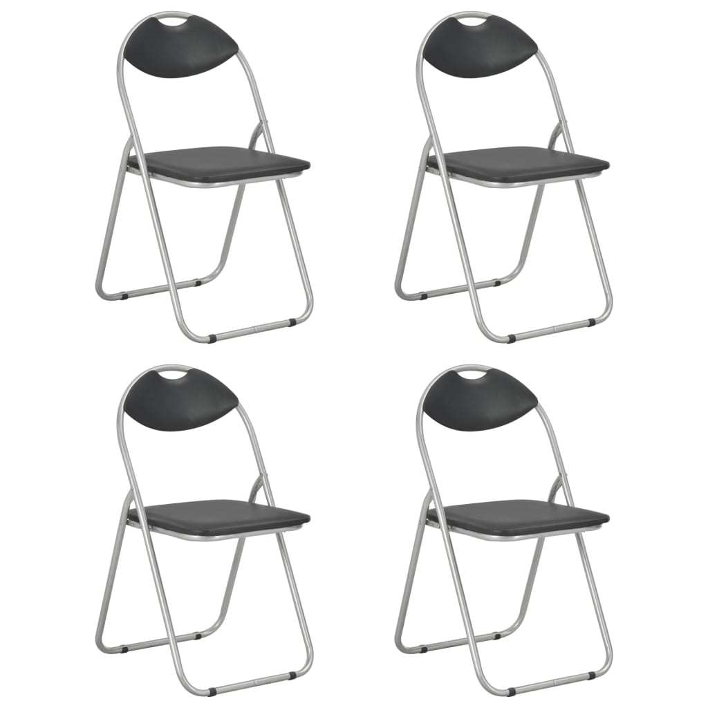 Eetkamerstoelen inklapbaar 4 st kunstleer zwart is nu te koop bij PeponiXL, paradijselijk wonen!