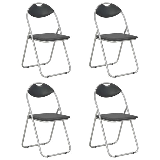 Eetkamerstoelen inklapbaar 4 st kunstleer zwart is nu te koop bij PeponiXL, paradijselijk wonen!