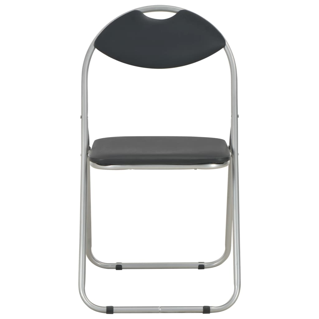 Eetkamerstoelen inklapbaar 4 st kunstleer zwart is nu te koop bij PeponiXL, paradijselijk wonen!