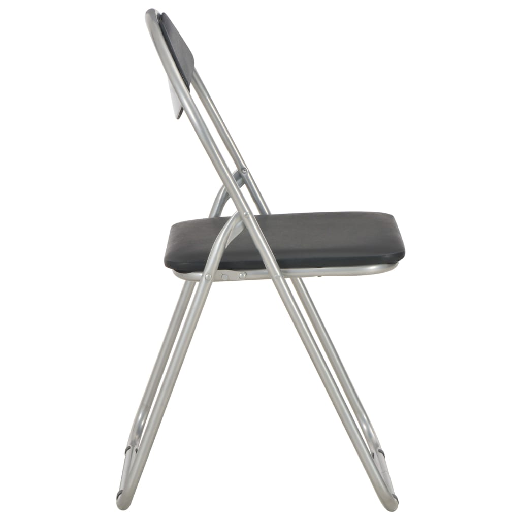 Eetkamerstoelen inklapbaar 4 st kunstleer zwart is nu te koop bij PeponiXL, paradijselijk wonen!