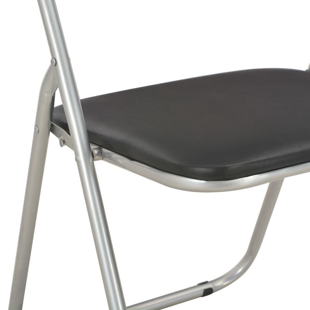 Eetkamerstoelen inklapbaar 4 st kunstleer zwart is nu te koop bij PeponiXL, paradijselijk wonen!