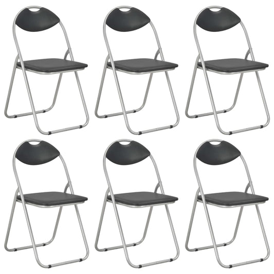 Eetkamerstoelen inklapbaar 6 st kunstleer zwart is nu te koop bij PeponiXL, paradijselijk wonen!