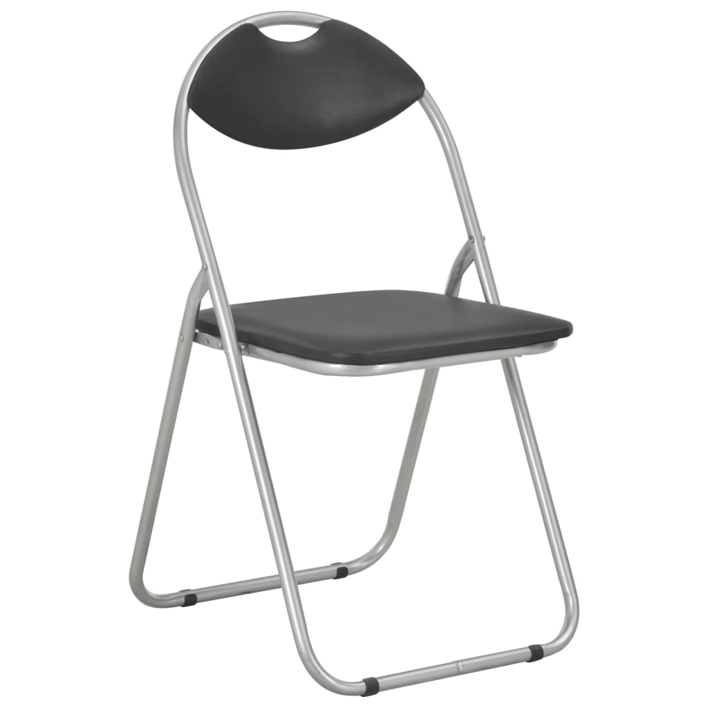 Eetkamerstoelen inklapbaar 6 st kunstleer zwart is nu te koop bij PeponiXL, paradijselijk wonen!