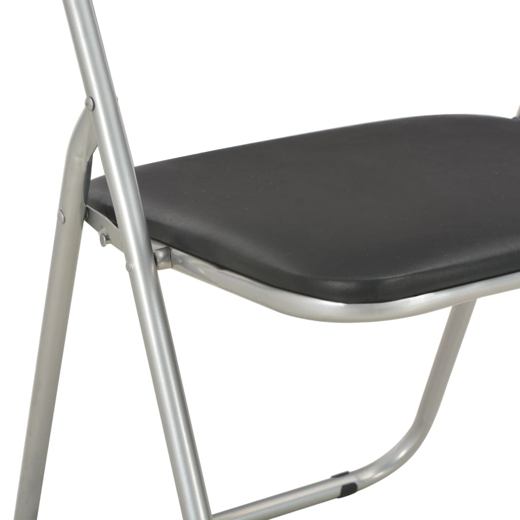 Eetkamerstoelen inklapbaar 6 st kunstleer zwart is nu te koop bij PeponiXL, paradijselijk wonen!