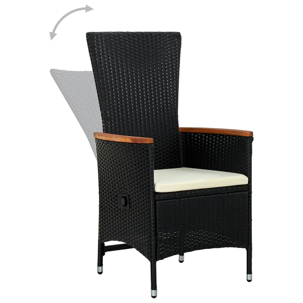 Tuinstoelen 2 st met kussens poly rattan zwart is nu te koop bij PeponiXL, paradijselijk wonen!