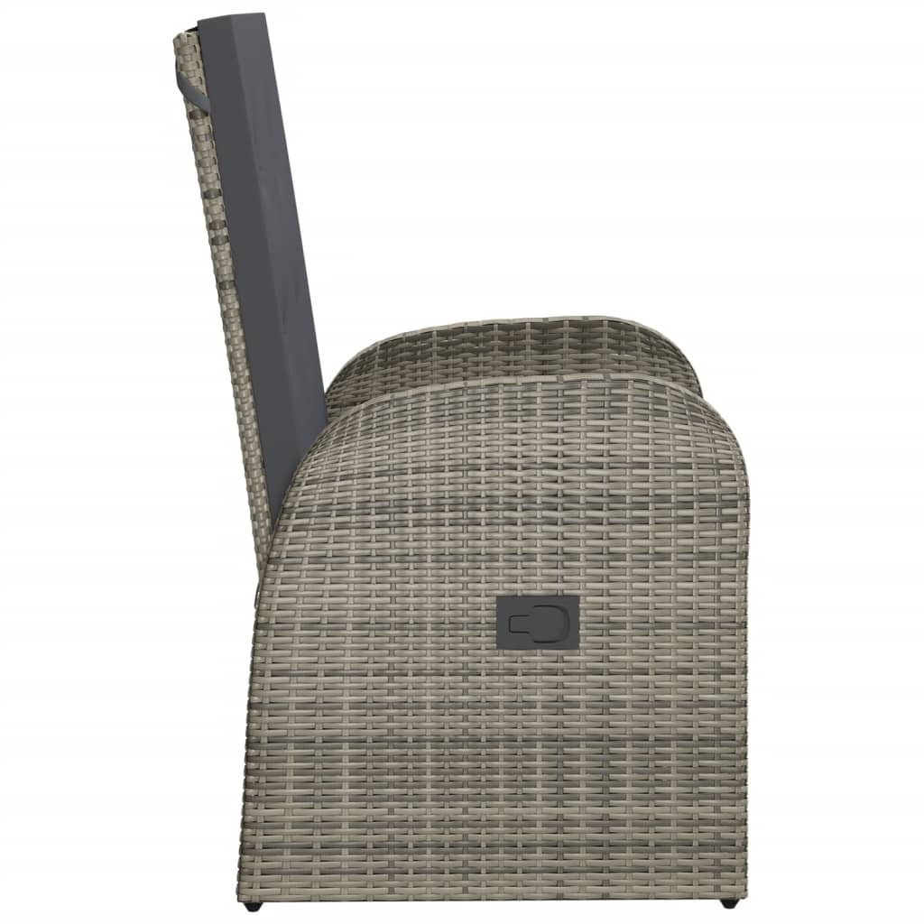 Tuinstoelen 2 st verstelbaar met kussens poly rattan grijs is nu te koop bij PeponiXL, paradijselijk wonen!