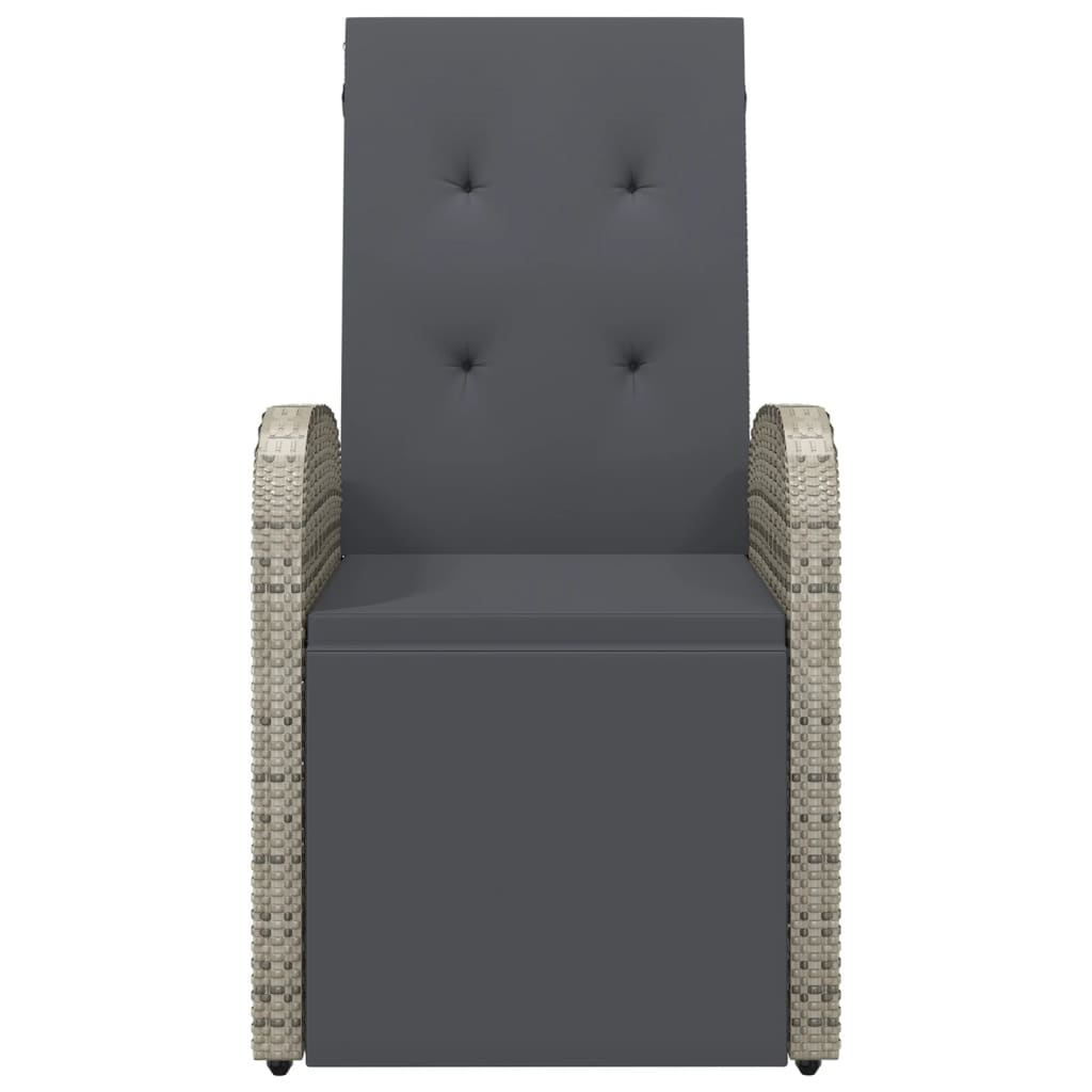 Tuinstoel verstelbaar met kussen poly rattan grijs is nu te koop bij PeponiXL, paradijselijk wonen!