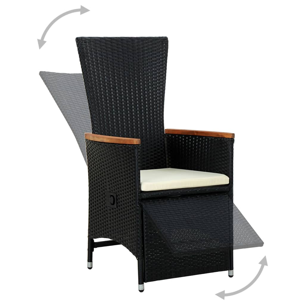 7-delige Tuinset poly rattan acaciahout zwart is nu te koop bij PeponiXL, paradijselijk wonen!