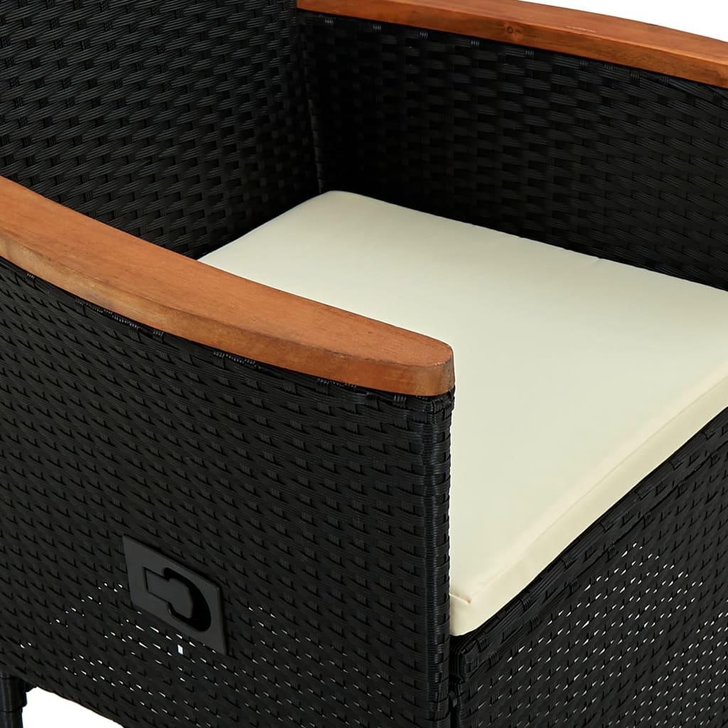 7-delige Tuinset poly rattan acaciahout zwart is nu te koop bij PeponiXL, paradijselijk wonen!