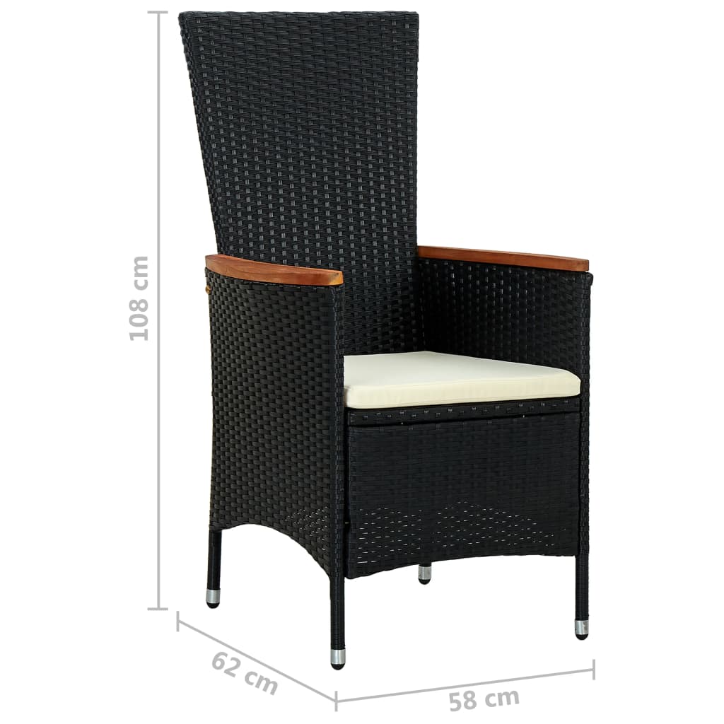 7-delige Tuinset poly rattan acaciahout zwart is nu te koop bij PeponiXL, paradijselijk wonen!