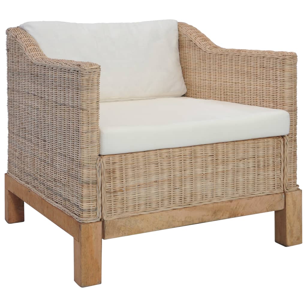 2-delig Bankstel met kussens natuurlijk rattan is nu te koop bij PeponiXL, paradijselijk wonen!
