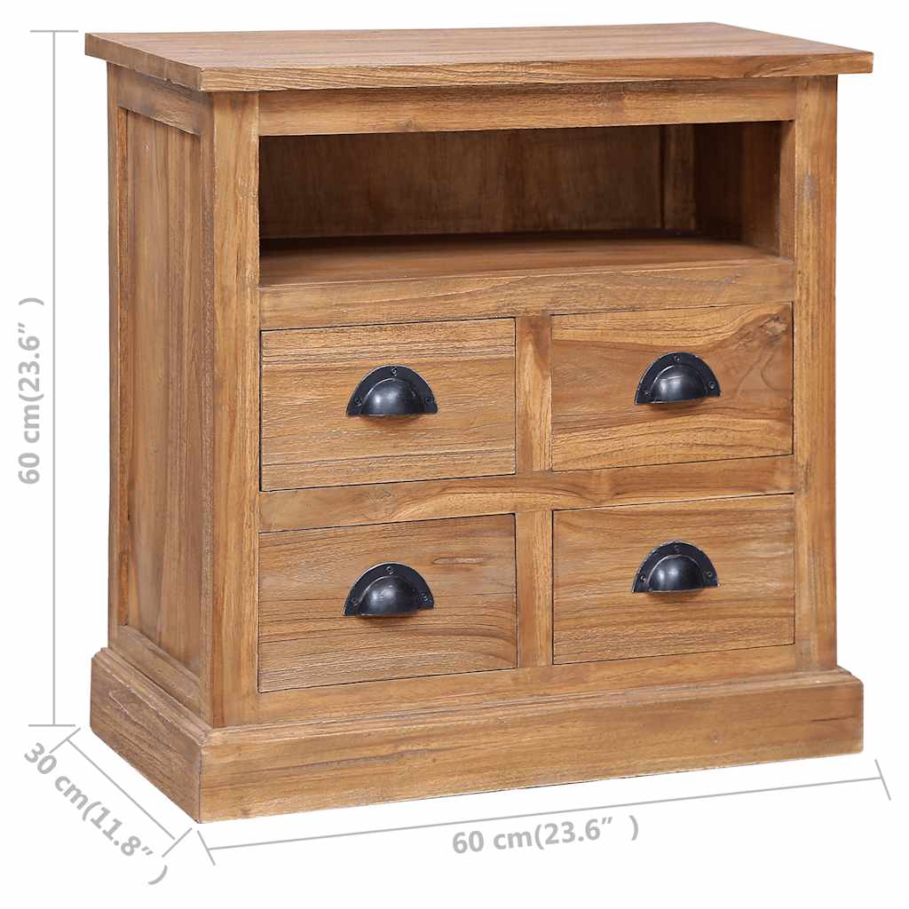Bijzetkast 60x30x60 cm massief teakhout is nu te koop bij PeponiXL, paradijselijk wonen!