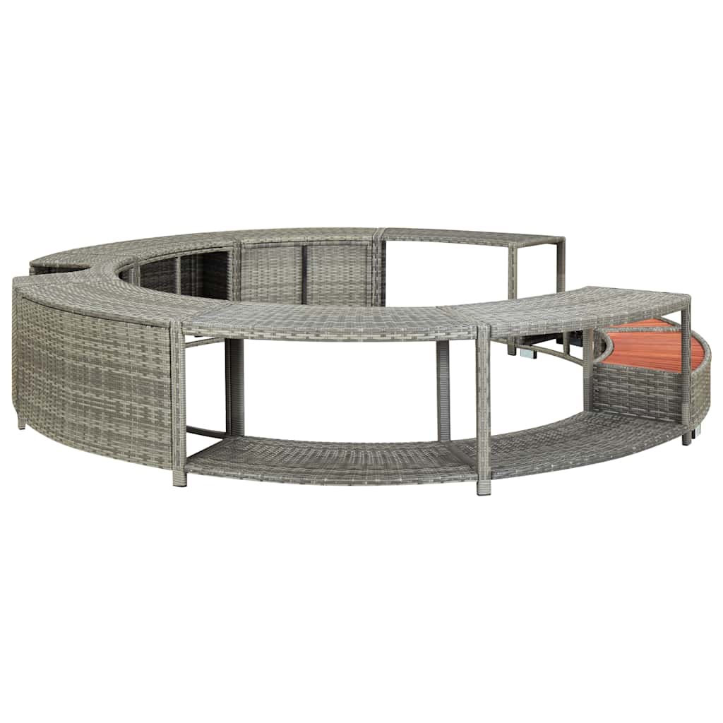 Hottub-ombouw poly rattan grijs is nu te koop bij PeponiXL, paradijselijk wonen!