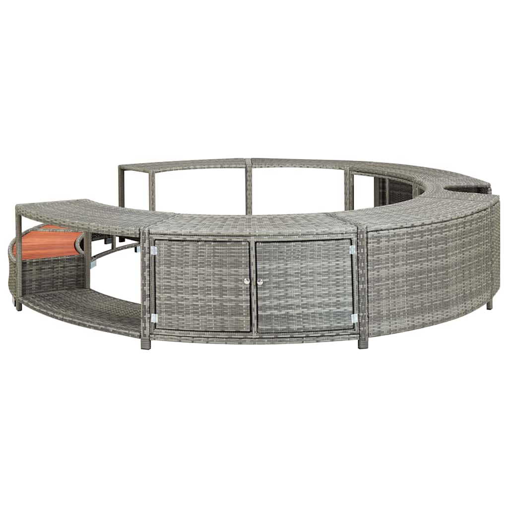 Hottub-ombouw poly rattan grijs is nu te koop bij PeponiXL, paradijselijk wonen!