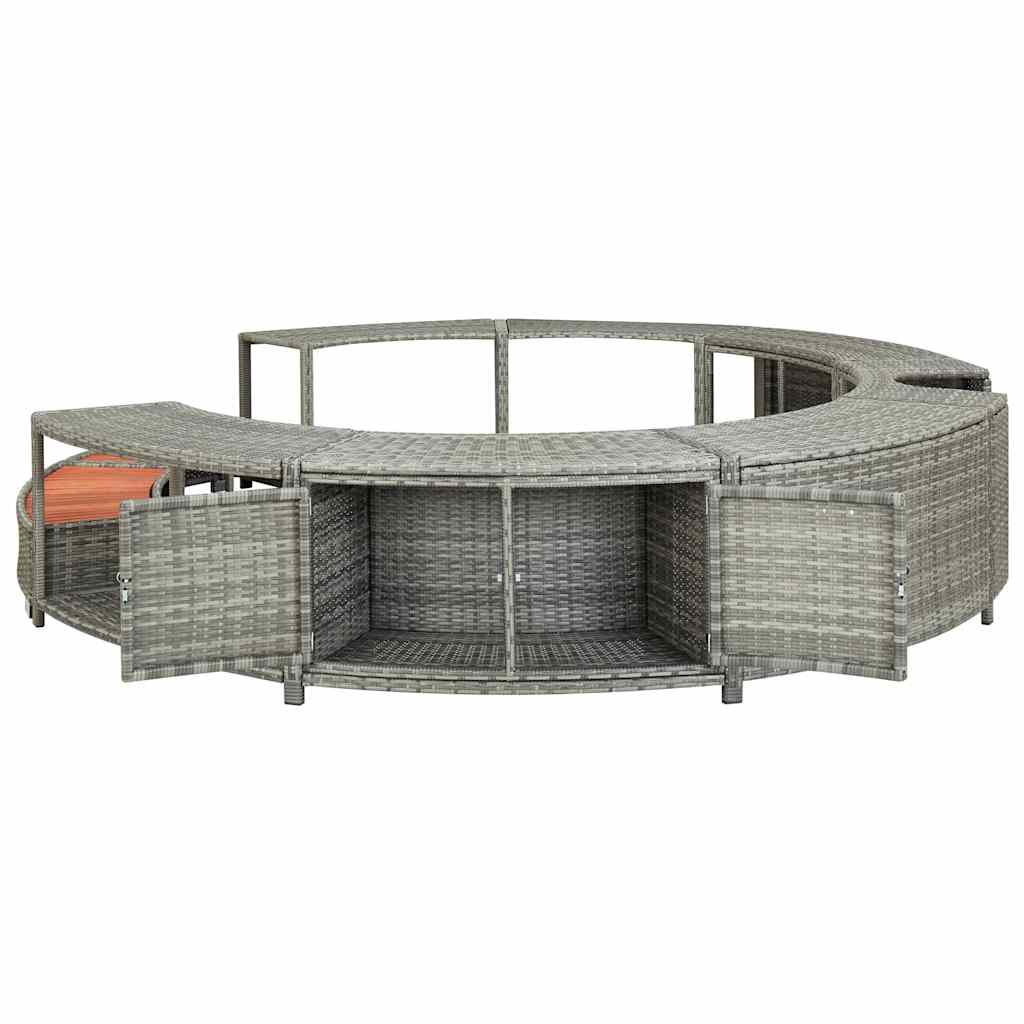 Hottub-ombouw poly rattan grijs is nu te koop bij PeponiXL, paradijselijk wonen!