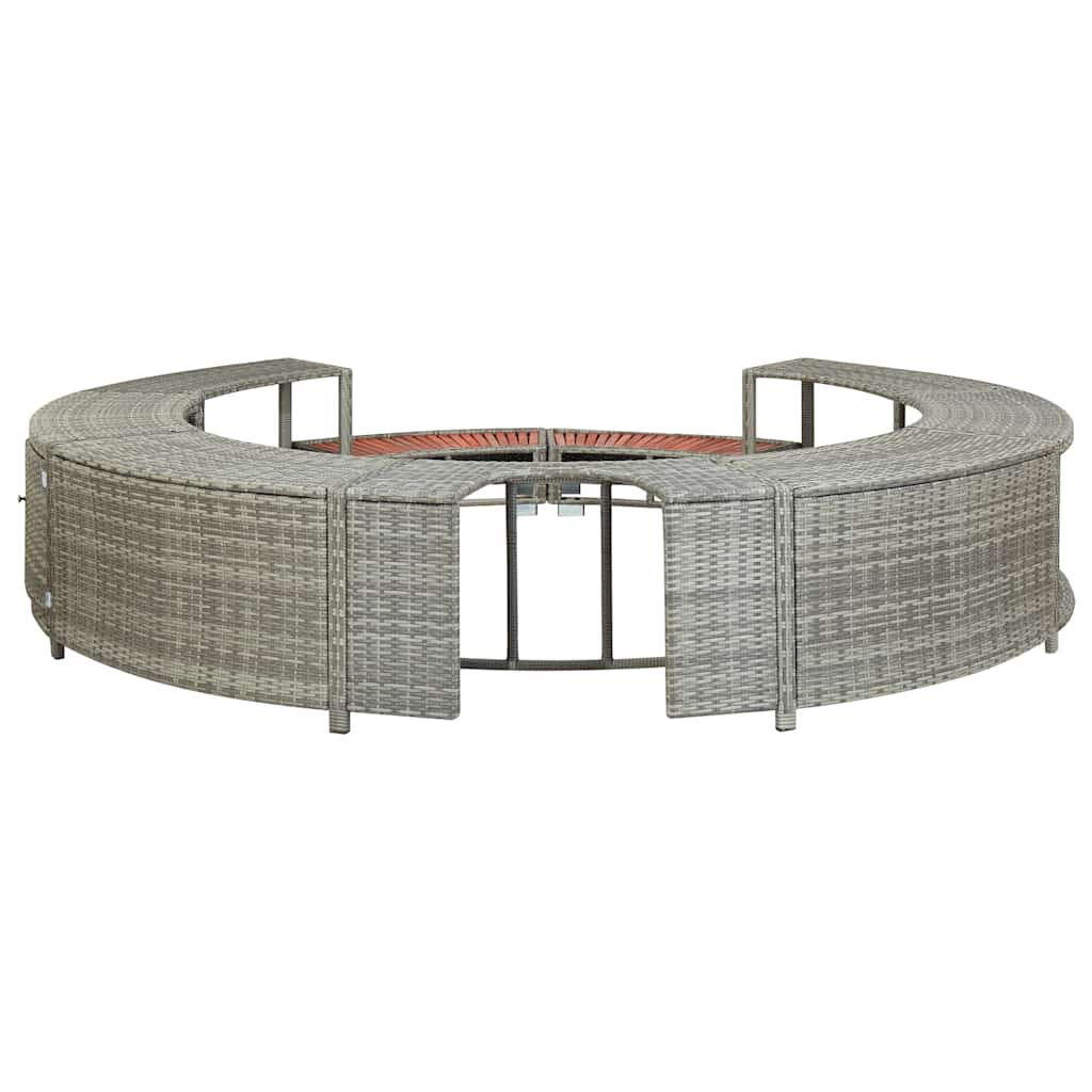 Hottub-ombouw poly rattan grijs is nu te koop bij PeponiXL, paradijselijk wonen!