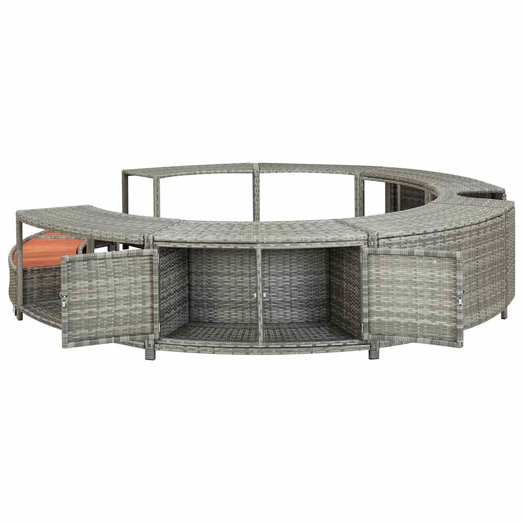 Hottub-ombouw poly rattan grijs is nu te koop bij PeponiXL, paradijselijk wonen!