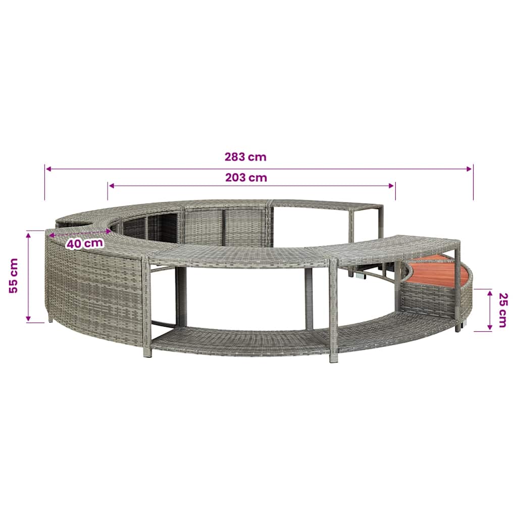 Hottub-ombouw poly rattan grijs is nu te koop bij PeponiXL, paradijselijk wonen!