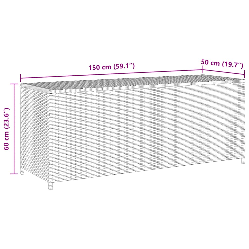 Tuinbox 150x50x60 cm poly rattan grijs is nu te koop bij PeponiXL, paradijselijk wonen!