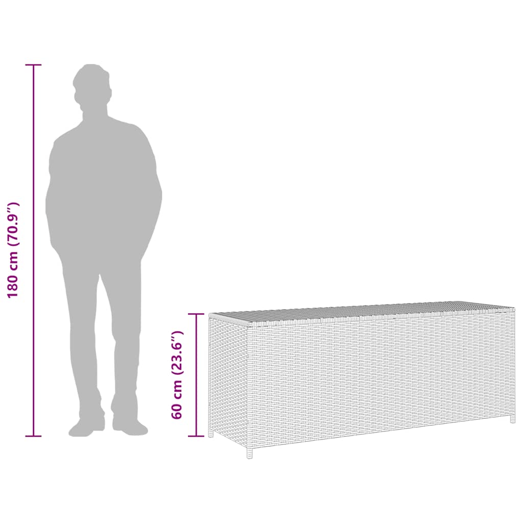 Tuinbox 150x50x60 cm poly rattan grijs is nu te koop bij PeponiXL, paradijselijk wonen!