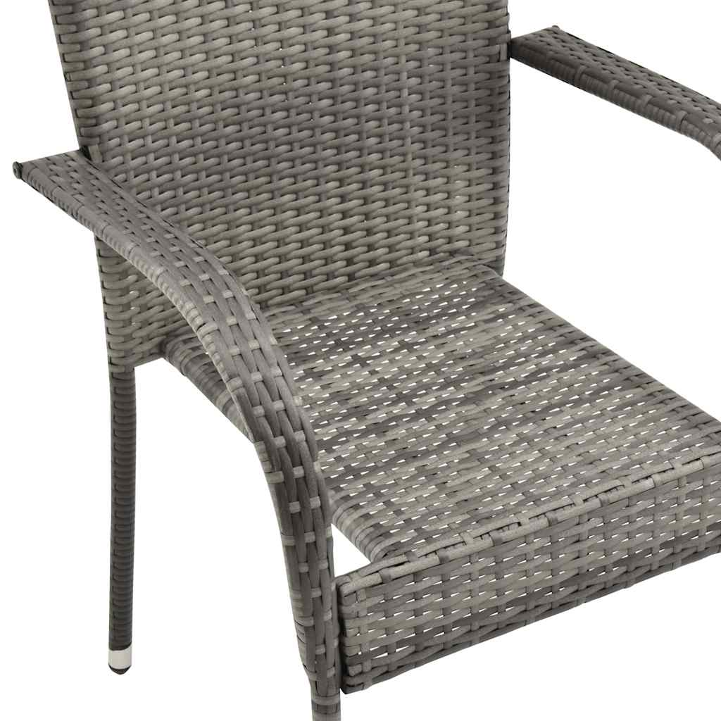 Tuinstoelen stapelbaar 2 st poly rattan grijs is nu te koop bij PeponiXL, paradijselijk wonen!