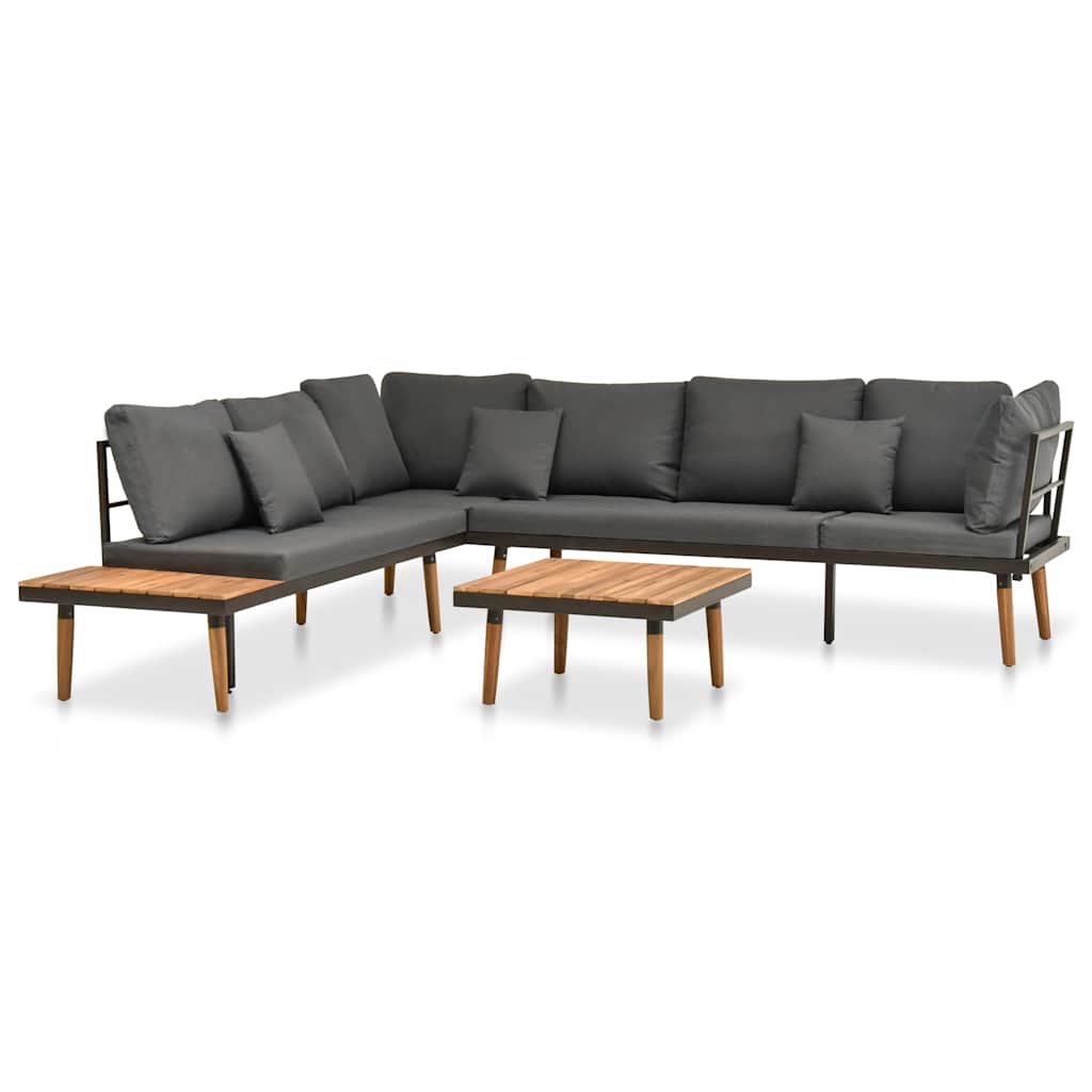 4-delige Loungeset met kussens massief acaciahout is nu te koop bij PeponiXL, paradijselijk wonen!