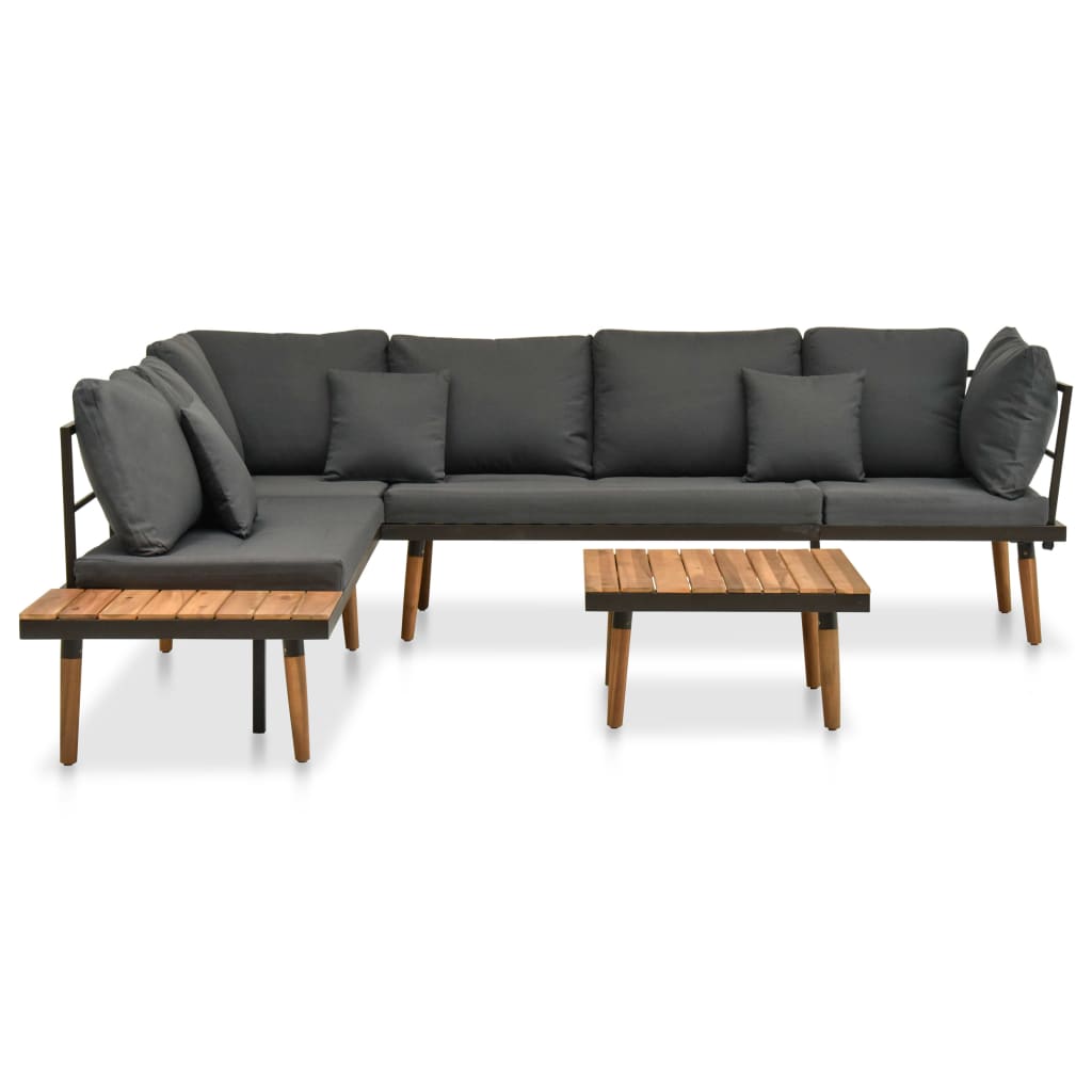 4-delige Loungeset met kussens massief acaciahout is nu te koop bij PeponiXL, paradijselijk wonen!