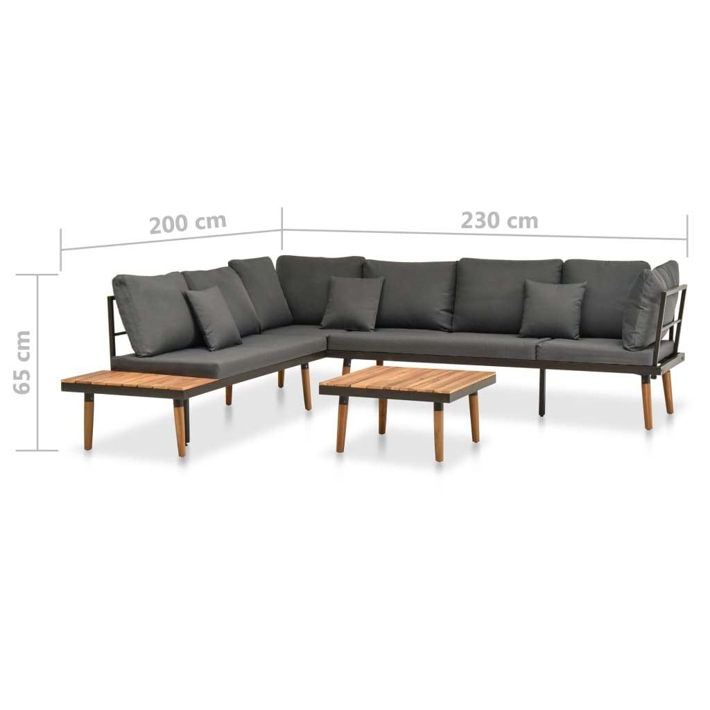 4-delige Loungeset met kussens massief acaciahout is nu te koop bij PeponiXL, paradijselijk wonen!