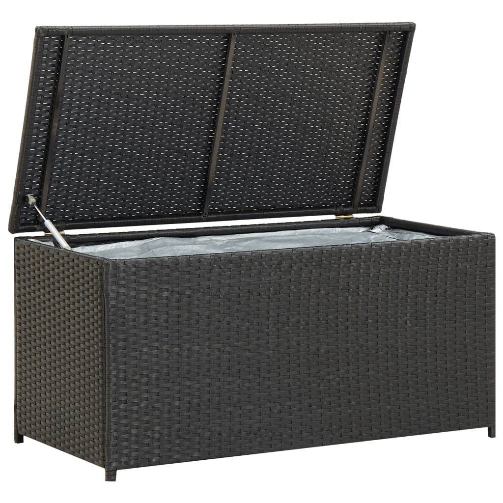 Tuinbox 100x50x50 cm poly rattan zwart is nu te koop bij PeponiXL, paradijselijk wonen!