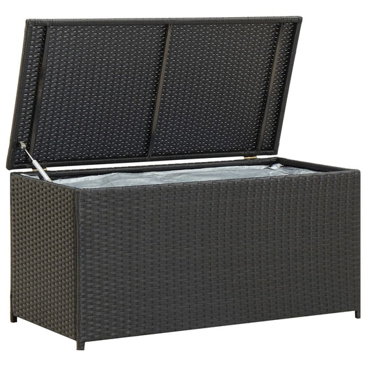 Tuinbox 100x50x50 cm poly rattan zwart is nu te koop bij PeponiXL, paradijselijk wonen!
