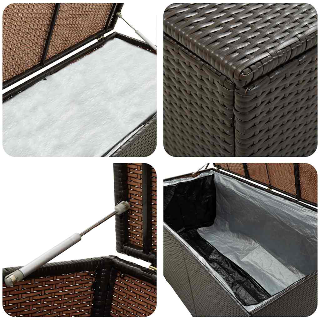 Tuinbox 100x50x50 cm poly rattan bruin is nu te koop bij PeponiXL, paradijselijk wonen!