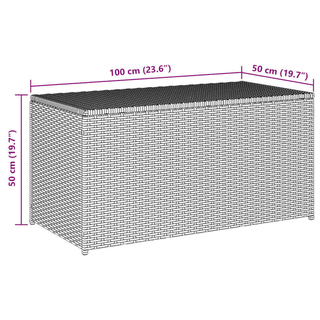 Tuinbox 100x50x50 cm poly rattan bruin is nu te koop bij PeponiXL, paradijselijk wonen!