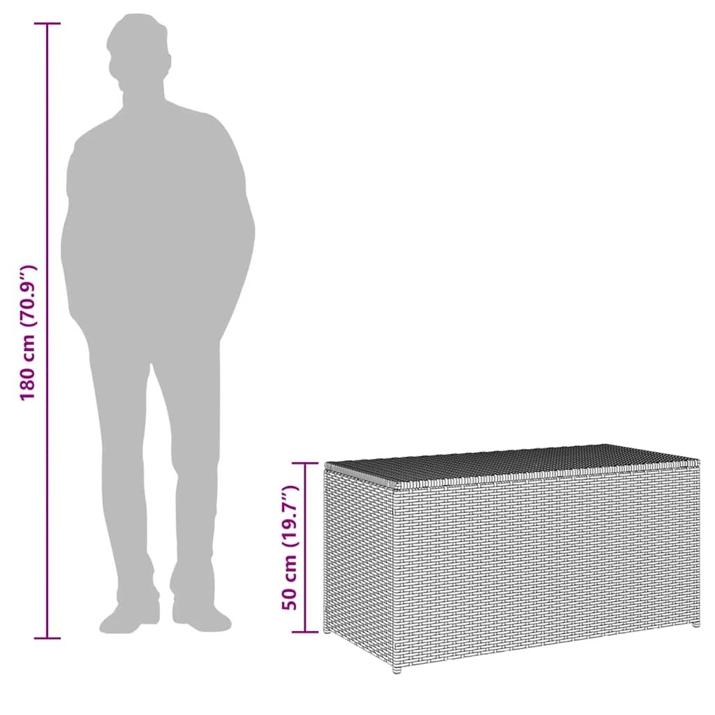 Tuinbox 100x50x50 cm poly rattan grijs is nu te koop bij PeponiXL, paradijselijk wonen!