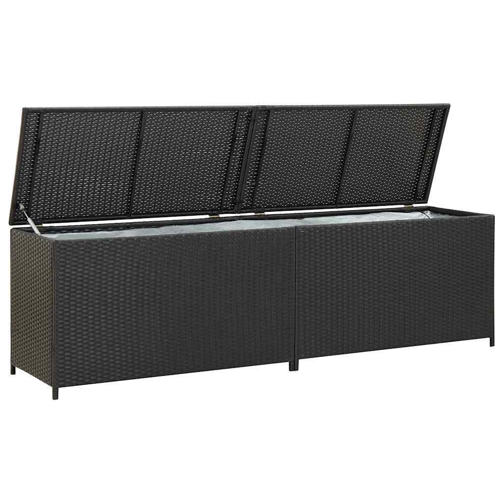Tuinbox 200x50x60 cm poly rattan zwart is nu te koop bij PeponiXL, paradijselijk wonen!