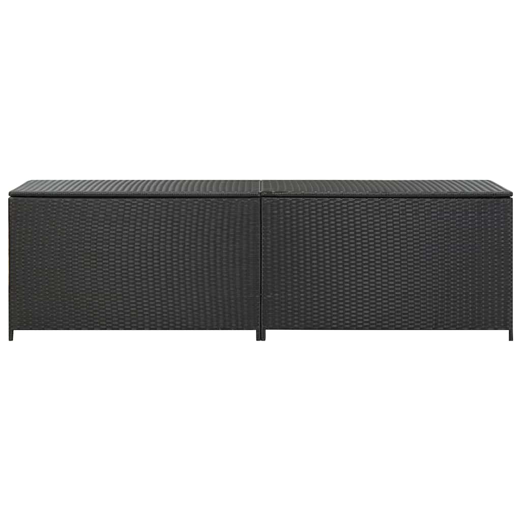Tuinbox 200x50x60 cm poly rattan zwart is nu te koop bij PeponiXL, paradijselijk wonen!