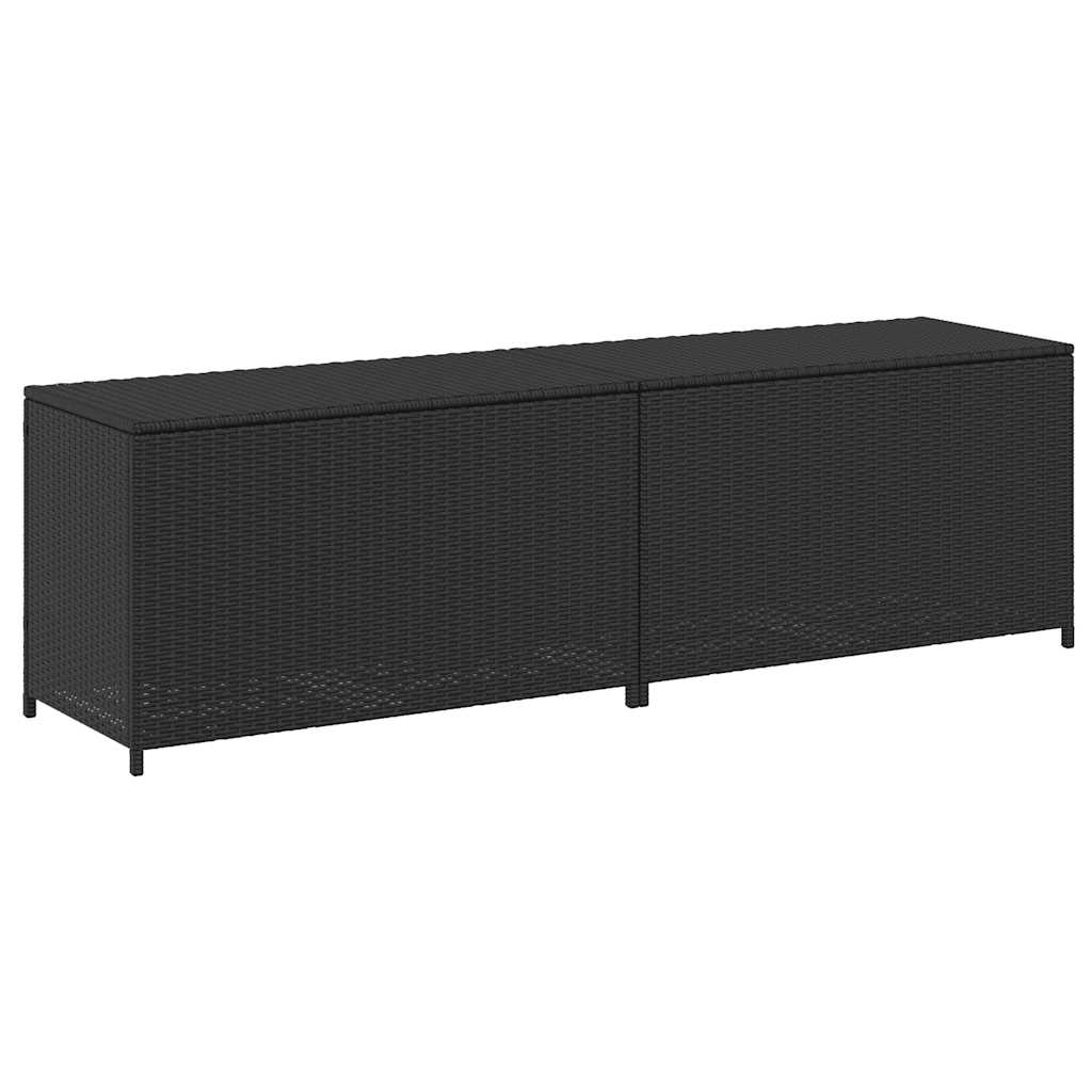 Tuinbox 200x50x60 cm poly rattan zwart is nu te koop bij PeponiXL, paradijselijk wonen!