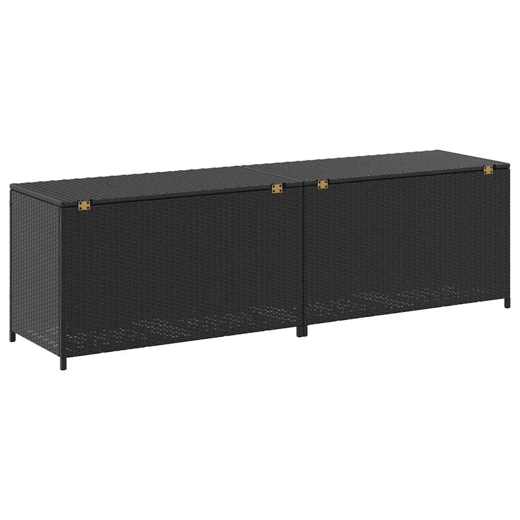 Tuinbox 200x50x60 cm poly rattan zwart is nu te koop bij PeponiXL, paradijselijk wonen!