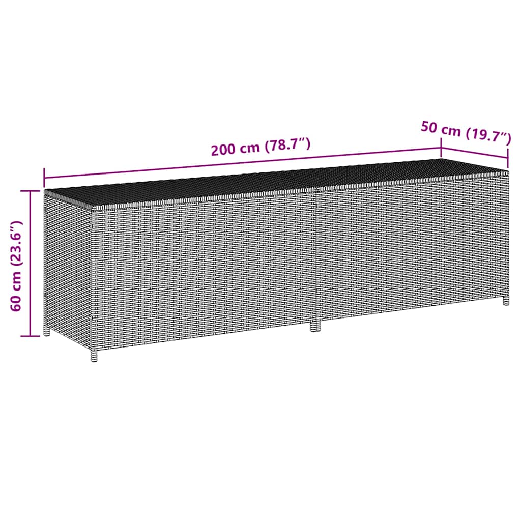 Tuinbox 200x50x60 cm poly rattan bruin is nu te koop bij PeponiXL, paradijselijk wonen!
