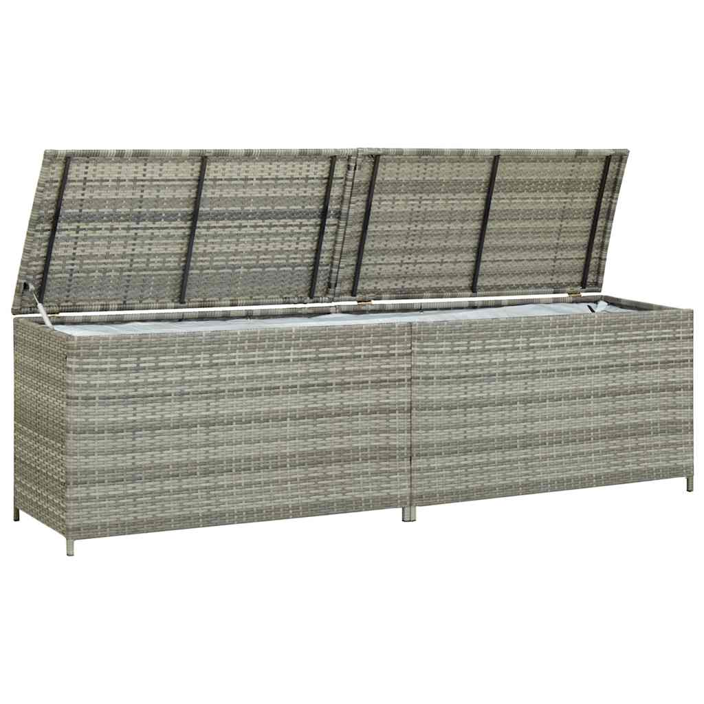 Tuinbox 200x50x60 cm poly rattan grijs is nu te koop bij PeponiXL, paradijselijk wonen!