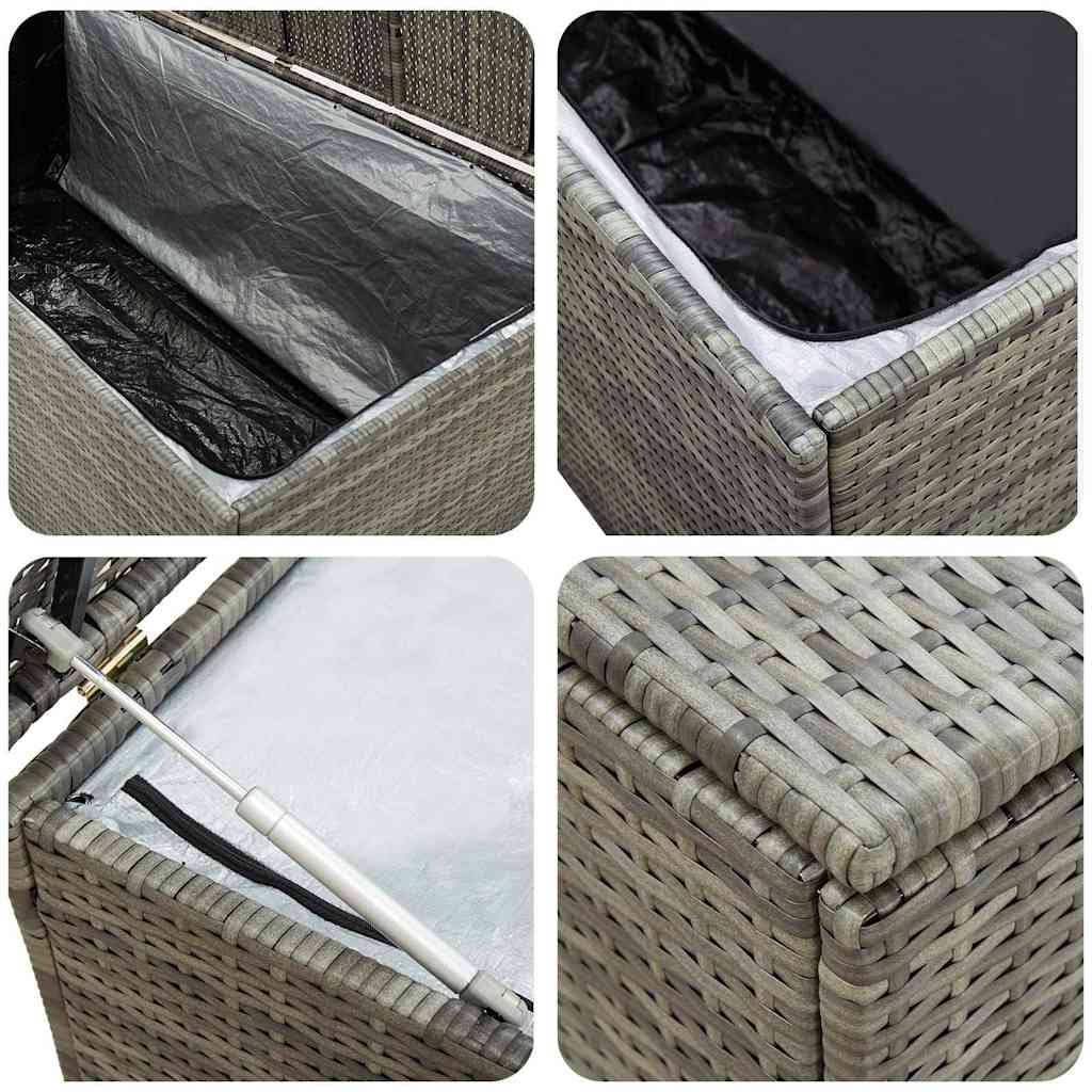 Tuinbox 200x50x60 cm poly rattan grijs is nu te koop bij PeponiXL, paradijselijk wonen!