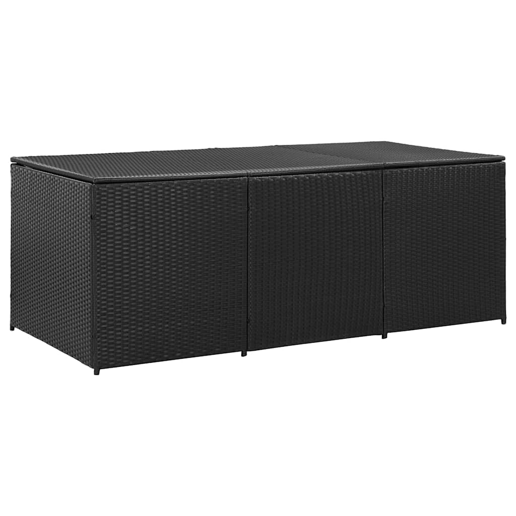 Tuinbox 180x90x70 cm poly rattan zwart is nu te koop bij PeponiXL, paradijselijk wonen!